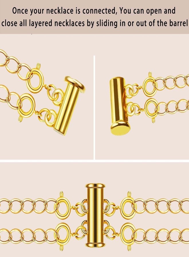 OHINGLT Necklace Layering Clasps Magnetic Slide Lock Clasp Necklace Connector Multi Strands Slide Tube Clasps - Image 5